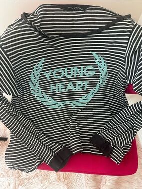 Wildfox Black & White Stripe 'Young Heart' Long Sleeve Tee so soft and comfy!